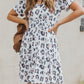 Short Sleeve Cheetah Print Knit Dress