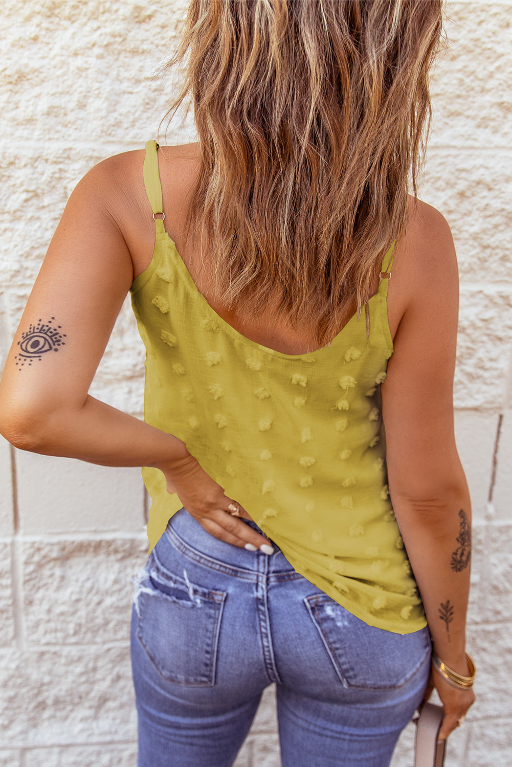 Button Front Swiss Dot Tank