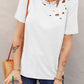 Holes Crew Neck Cotton Mixed T-shirt