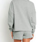 Ribbed Zipper Sweatshirt and High Waist Shorts Set