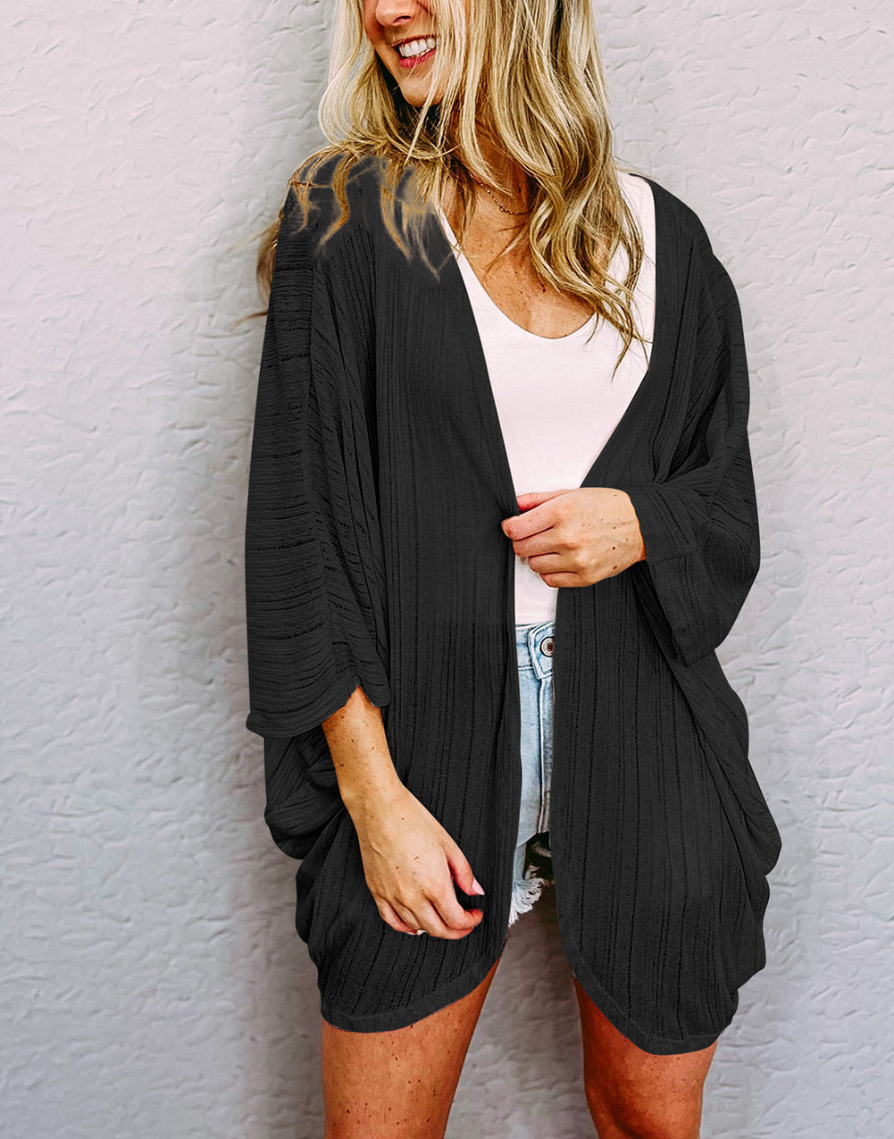 Sheer Lightweight Knit Long Sleeve Cardigan