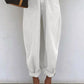 White Solid Color High Waist Harem Jeans