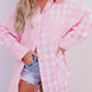 Mix Checked Patchwork Long Sleeve Shirt