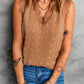 Swiss Dot Lace Stitching V Neck Tank Top
