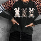 Easter Bunny Leopard Striped Long Sleeve Top