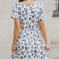 Short Sleeve Cheetah Print Knit Dress