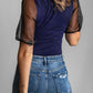 Mesh Puff Sleeve Top