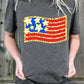 Gray Leopard Flag Graphic Print T Shirt
