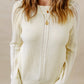Plain Hollow-out Knit Long Sleeve Pullover Sweater