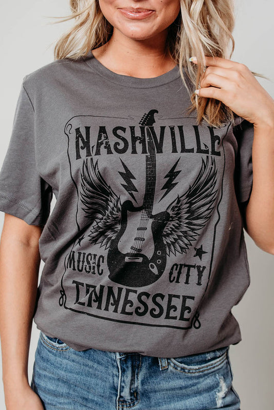 Gray NASHVILLE MUSIC CITY Graphic Tee