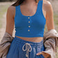 breasted short tank top