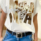 White Glitter MAMA Leopard Lightning Graphic Tee
