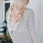 Flowy A-line Stiped Print Long Sleeve Top