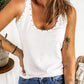 White Studded Ribbed Tank Top