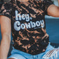 Black Hey, Cowboy Tie Dye Print Short Sleeve T Shirt