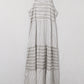 Gray Striped Spaghetti Strap Long Dress