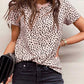 Cheetah Print O-neck Short Sleeve T Shirt