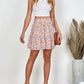 Floral Print Elastic Waist Skirt
