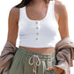 breasted short tank top