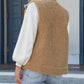Snap Button Pocketed Sherpa Vest Jacket