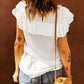 Lace Splicing Ruffled Short Sleeve T-shirt