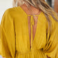 Yellow Surplice V Neck Half Sleeves Slit Leg Jumpsuit