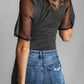 Mesh Puff Sleeve Top