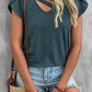 Strappy V Neck Overlap Short Sleeve Top