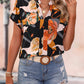 Summer fashion floral pattern V-neck short sleeve