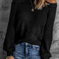 Women's Winter Casual Loose Halter Neck Cold Shoulder Ribbed Knit Sweater