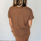 Striped Ribbed Knit T-shirt Shift Dress