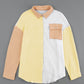 Color Block Textured Long Sleeve Shirt with Pocket