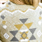 Geometric Print Open Front Knitted Cardigan