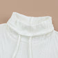 White Cowl Neck Textured Sweatshirt