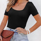 Square Neck Slim Fitted Casual Basic Top Blouses