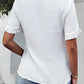 White Frill Trim Crinkle Button Up Shirt
