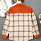 Orange Contrast Corduroy Plaid Shacket