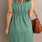 Buttons Sleeveless High Waist Mini Dress