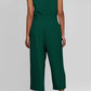 Buttoned Sleeveless Cropped Jumpsuit with Sash