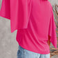 Rose Plain Flounce Bell Sleeve V Neck Blouse