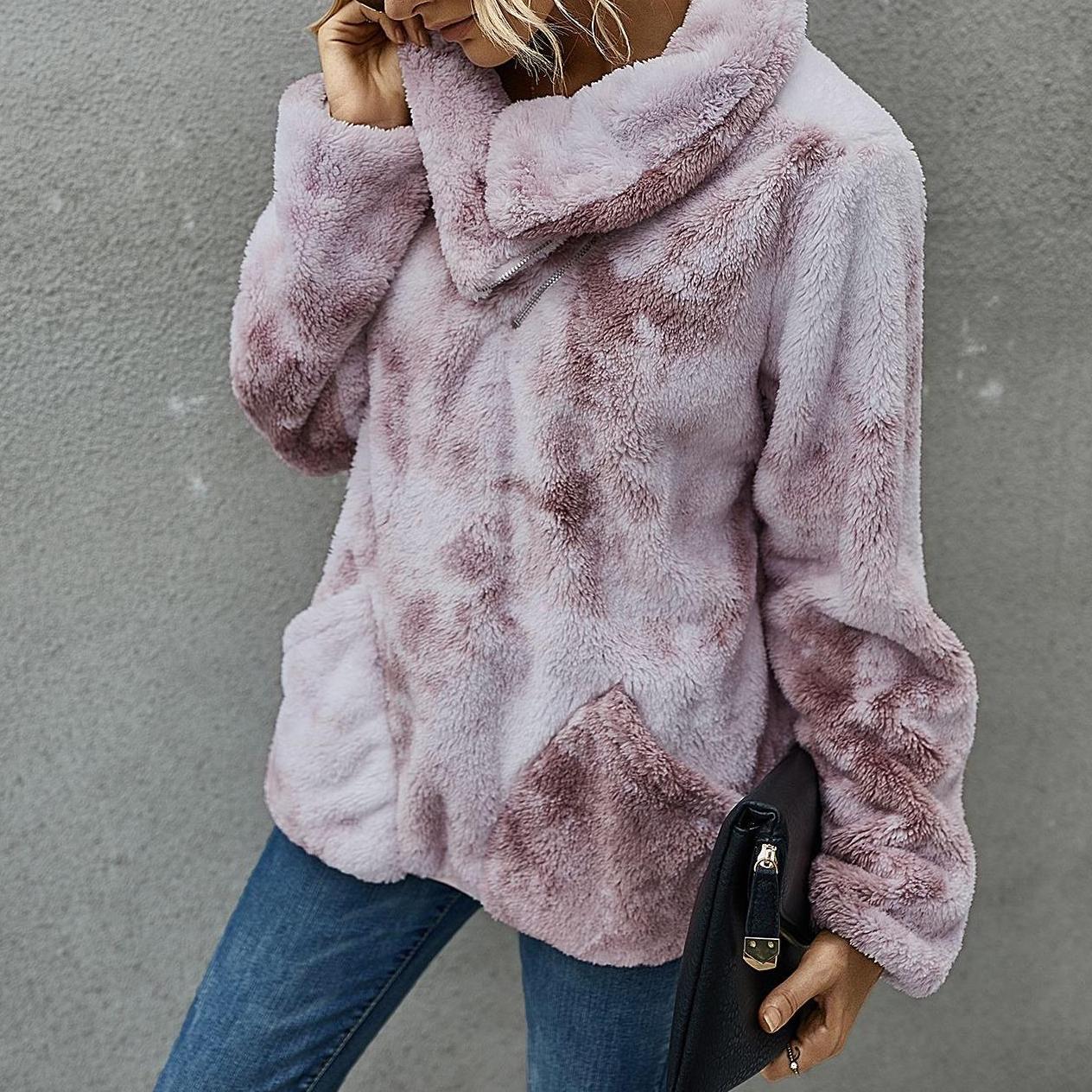 Winter warm tie-dye sweatshirt