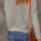 Apricot Solid Drop Shoulder Pullover Sweater