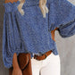 Off Shoulder Floral Print Lantern Sleeve Blouse