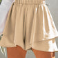 Khaki Ruffle Layered High Waist Flowy Shorts