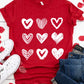Various Heart Glitter Flocking Pattern Valentines Graphic Tee