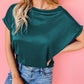 Green Solid Color Short Sleeve T Shirt