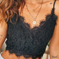 Black Eyelash Trim Lace Overlay Bralette