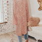 Pink Flare Sleeve Open Front Sequin Kimono