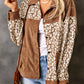Leopard Print Corduroy Long Sleeve Jacket