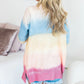 Rainbow Ombre Buttoned Cardigan with Pockets